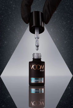Brokatowy lakier hybrydowy #voom706 SILVER STARLET 5 ml