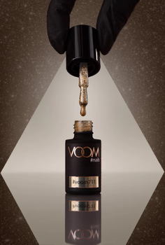 Brokatowy lakier hybrydowy #voom711 GOLDEN SHAKE 5 ml
