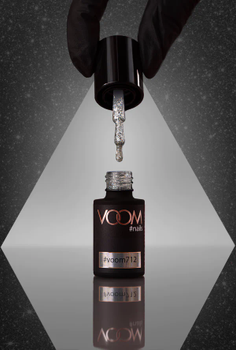 Brokatowy lakier hybrydowy #voom712 COLD GOLD 5 ml