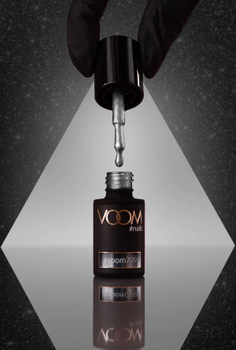 Brokatowy lakier hybrydowy #voom709 LIQUID SILVER 5 ml