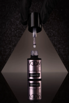 Brokatowy Top Coat #voom740 GOLDEN PINK 5 ml